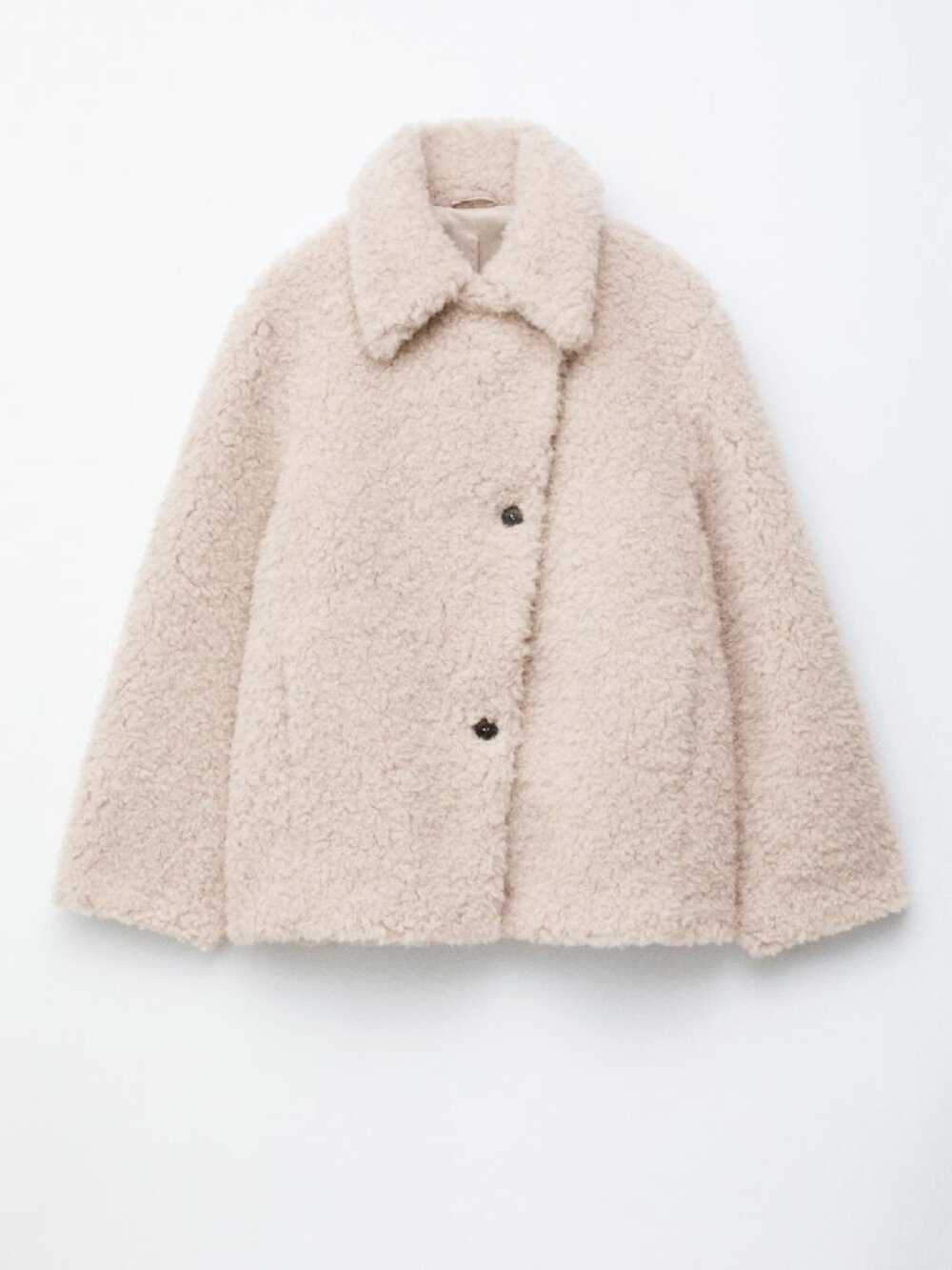 &Other Stories Wool-Blend Shearling-Fur Teddy Jacket Size Small